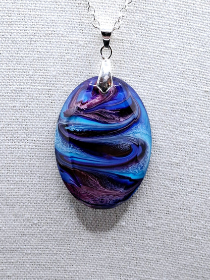 Handcrafted  epoxy and stainless steel pendant