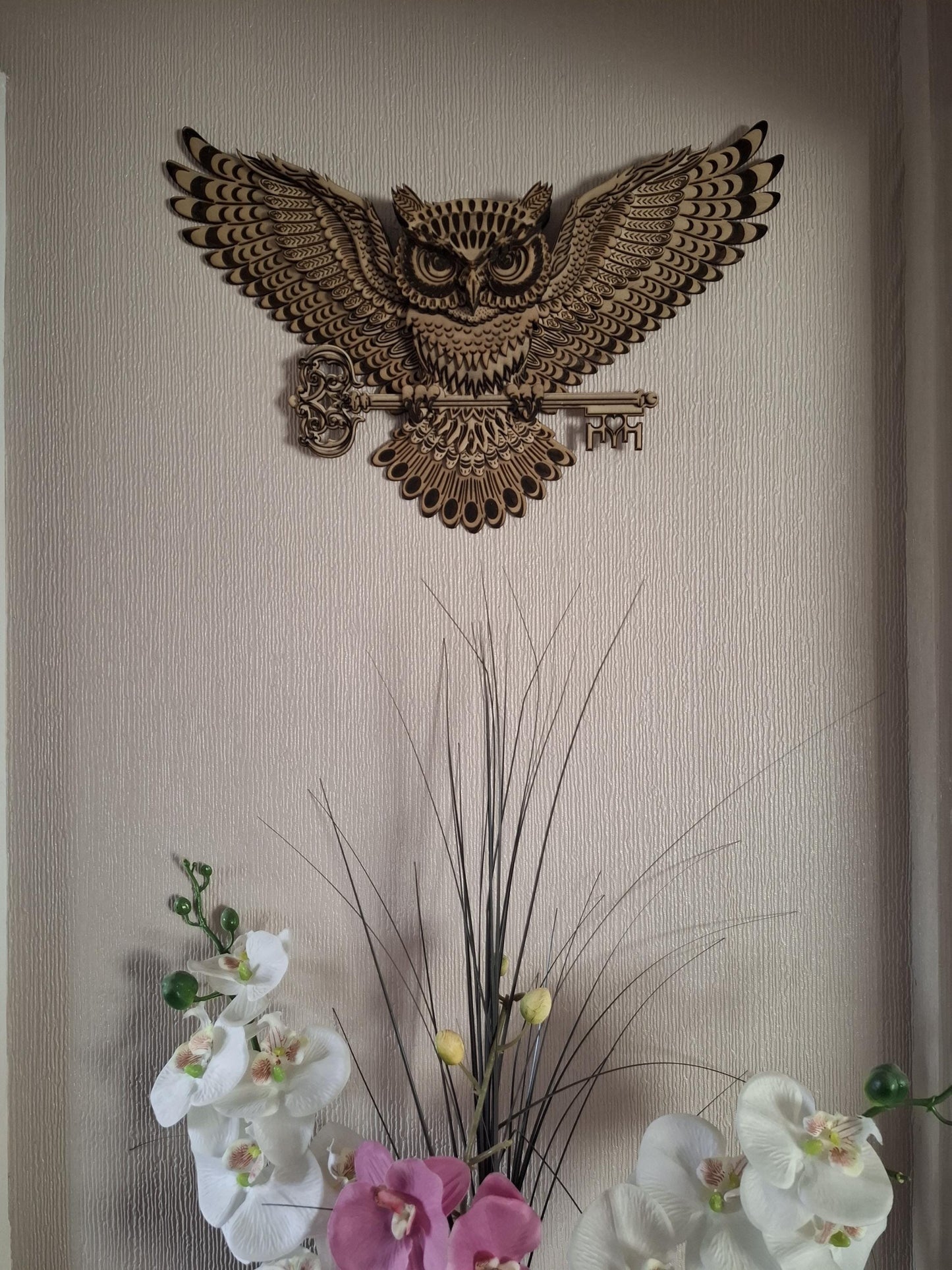 Multi Layered laser cut Owl wall art