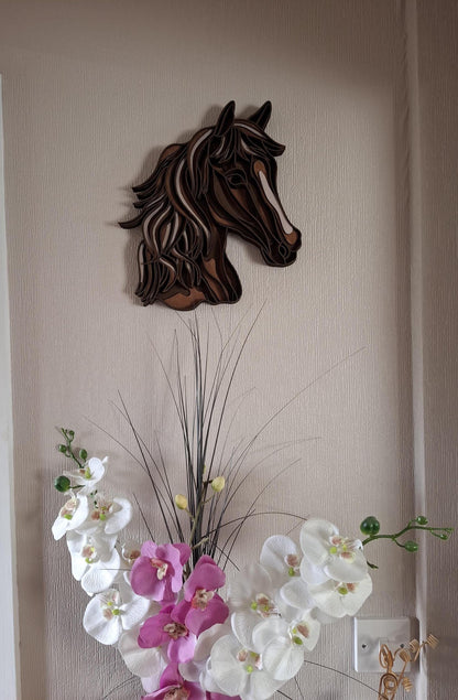 Horse Head Multi Layered laser cut wall art