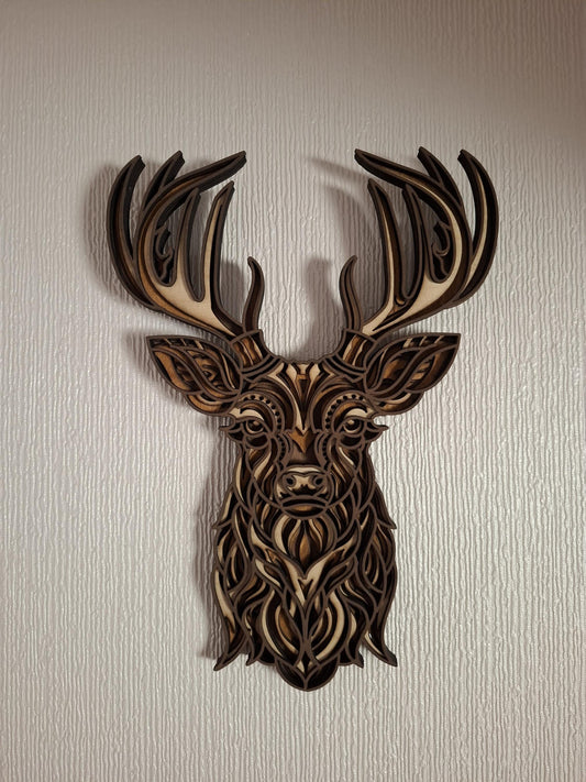 Stag Multi Layered laser cut wall art